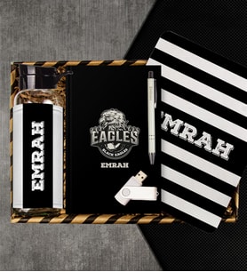 eJOYA Kişiye Özel Defter & Kalem & Matara & Mousepad & Usb Bellek Hediye Kutusu 112971
