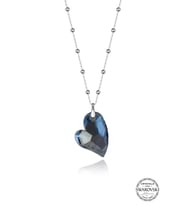 Swarovski Crystal Kadın Aqua Kalp Gümüş Kolye