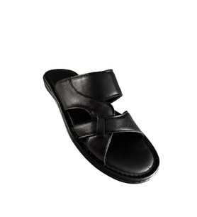 Castle Black 8521 Erkek Deri Yazlık Comfort Terlik (Siyah)