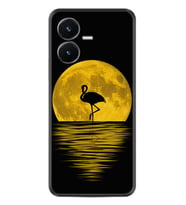 Vivo Y22S Kılıf Silikon Desen Özel Seri Ay ve Flamingo 1775