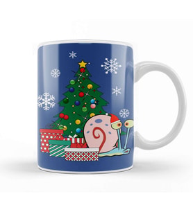 Gary Around The Christmas Tree Spongebob Kupa Bardak Porselen