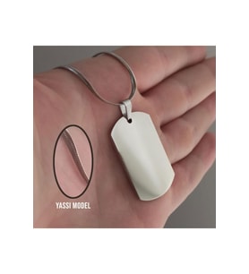İsim Yazılan Asker Künyesi Dogtag Kolye - Paslanmaz Sevgiliye - Eşe - Babaya - Arkadaşa Çelik Kolye