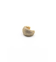 Zirkon Taşlı Kalın Halka Earcuff – Gold, Sıkıştırmalı, Anti Alerjik Kıkırdak Küpe