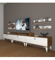 Decoraktiv Ekoflex 270R Mdf Gold Tv Ünitesi Tv Sehpası - Ceviz Beyaz (Beyaz - Kahverengi)