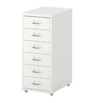 6 Çekmeceli Ofis-Makyaj-Eşya Düzenleyici IKEA MeridyenDukkan Keson Beyaz Renk 28x69 Cm Tekerlekli