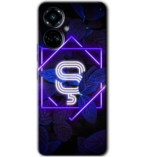 Tecno Camon 19 Pro Kılıf HD Desen Baskılı Kılıf - Dark Neon Yaprak Ş Harfi