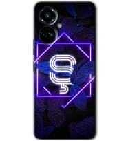 Tecno Camon 19 Pro Kılıf HD Desen Baskılı Kılıf - Dark Neon Yaprak Ş Harfi