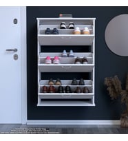 Modilayn VARBİ Asma Antre 72 x 115 x 26 cm’lik 3 Düşer Kapak 6 Göz Bölmeli Ayakkabılık