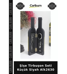 Özel Üretim Bar Mutfak Pratik Hediye Aksesuar Şişe Tirbuşon Seti Küçük Siyah Alk2630