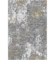 Eliana Home Baskılı, Yıkanabilir Kaymaz Taban Salon Halısı LNA1634-HT371 100x150 cm (Gri)