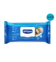 Canped Hasta Vücut Perine Temizleme Islak Mendil Havlu 48 Yaprak XL (24 Lü Set) Plastik Kapaklı