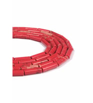 Varisit Doğal Taş Parlak Kırmızı Silindir Kesim 4x13mm Dizi [AA]