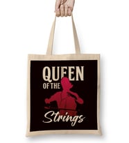 Queen Of Strings Cello Player Cellist Musical Instrument Bez Çanta Uzun Saplı