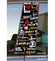 rock metalci sticker yan kapı direk kaplama 2li sol sağ takım yapıştırma