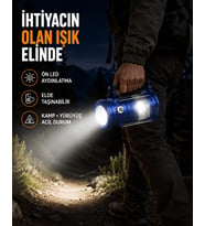 USB Şarjlı Çok Fonksiyonlu Kamp Feneri – Taşınabilir ve Dayanıklı
