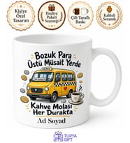 Minibüs Şoförüne Bozuk Para Üstü Müsait Yerde Kahve Molası Kupa Hediye
