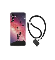 Samsung Galaxy A23 Kılıf Desenli Silikon Boyun Askılı Flowers Cat 2 1349