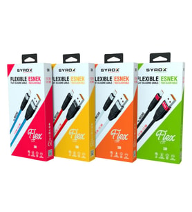 Syrox IPhone Lightning Yassı Silikon Kablo 2.1A/1.1M SYX-C105