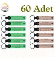 Fıstık Yeşili & Pudra, Kültürel Gezi Ekibine Özel Hediye, 60’lı Set, Kişiye Özgü Yazılı Anahtarlık