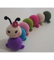 Gülen Tırtıl Amigurumi Organik Oyuncak