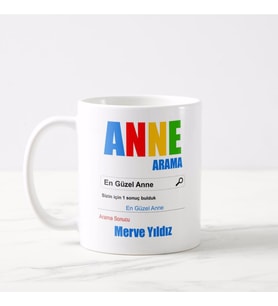 Kişiye Özel Anneye Anneler Günü Hediyesi İsme Özel İsimli Kupa Bardak