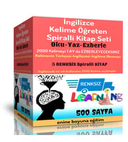 İngilizce Kelime Öğreten Spiralli Kitap Seti  (5 Süper Renksiz Kitap)