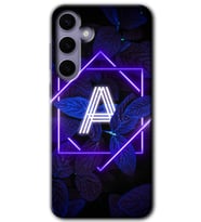 Galaxy S24 Kılıf HD Desen Baskılı Kılıf - Dark Neon Yaprak A Harfi