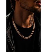 Erkek Kadın Taşlı Altın Kaplama Cuban Chain Kolye Zirkon Taşlı Hip Hop Rapçi Stil Paslanmaz Çelik Kolye