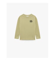 Koton Bisiklet Yaka Baskılı Oversize Yeşil Erkek Çocuk Uzun Kollu T-shirt 6WKB10400TK