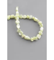 Sedef Doğal Taş Parlak Beyaz Amorf Kesim 8x5mm Dizi [AA]