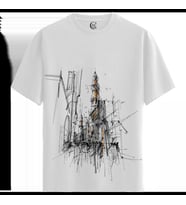 Gothic Ruins - %100 Pamuklu Erkek Beyaz Tişört - Premium Quality (Siyah - Beyaz)