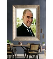 Gümüş Çerçeveli Atatürk Tablo ds57