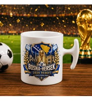 BK Gift Bosna-Hersek Taraftar Temalı Dünya Futbol Kupası Tasarımlı Hammer Kupa Bardak-4