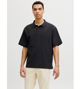 JACK JONES Erkek Pamuklu Polo Yaka Tişört 12287988 (Siyah)