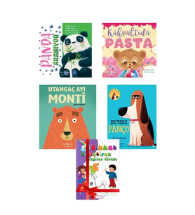 Panda Aranıyor - Huysuz Panço - Utangaç Ayı Monti - Kahvaltıda Pasta - 5 Kitap Set