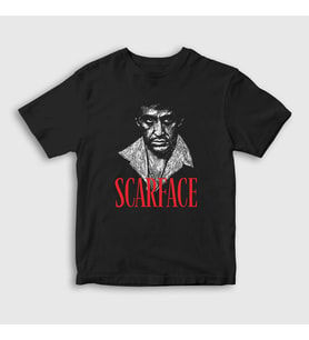 Presmono Unisex Çocuk Siyah Tony Montana Film Scarface T-Shirt 251089tt