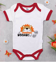 BK Kids Roar Tasarımlı Kırmızı Bebek Body Zıbın-1