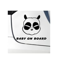 Panda Kafası Bebek On Board Tasarım Oto Sticker Siyah 15*8 Cm