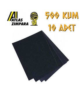 Atlas 188 Su Zımparası 500 Kum - 10 Adet (Siyah)