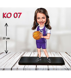 Kişiye Özel Ahşap Biblo - Kız Çocuk Karikatür Biblo - Basketbolcu Biblo