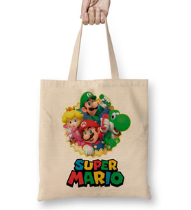 Süper Maio Mario Bros Bez Çanta Uzun Saplı