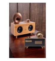Mey İthalat® Bluetooth Hoparlör Ahşap Klasik Retro Gramofon Bluetooth Müzik Kutusu