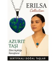 Sertifikalı Kalp Model Azurit Taşı Kolye – Sezgi Gücünü Artırır ve Ruhsal Farkındalık Kazandırır (Çok Renkli)
