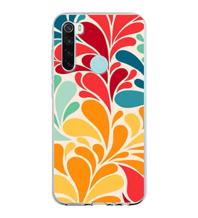 PrintiFy Xiaomi Redmi Note 8 ile Uyumlu 1mm Slim Fit Retro Colors 5 Baskılı Şeffaf  Kılıf