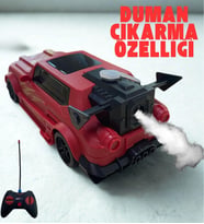Şarjlı Duman Atan Oyuncak Araba - STUNT SPRAYCAR (Kırmızı)