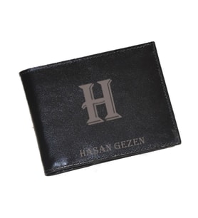 Kişiye Özel Harfli ve İsimli Deri Erkek Cüzdanı