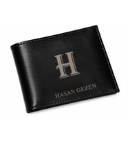 Kişiye Özel Harfli ve İsimli Deri Erkek Cüzdanı