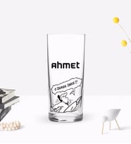 BK Gift Kişiye Özel Renkli Baskılı O Zaman Dans Tasarımlı Rakı Bardağı-1 (Beyaz)