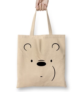 We Bare Bears Ice Bear Bez Çanta Uzun Saplı