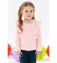 Breeze Kız Çocuk Uzun Kollu Bluz Omuzu Fırfırlı 1.5-5 Yaş, Somon Melanj